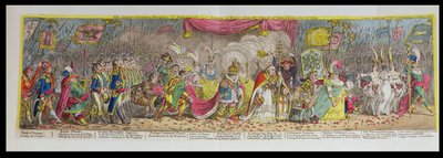 The Grand Coronation Procession of Napoleon, the 1st Emperor of France, from the Church of Notre-Dame, 2nd December 1804, published 1805 by James Gillray